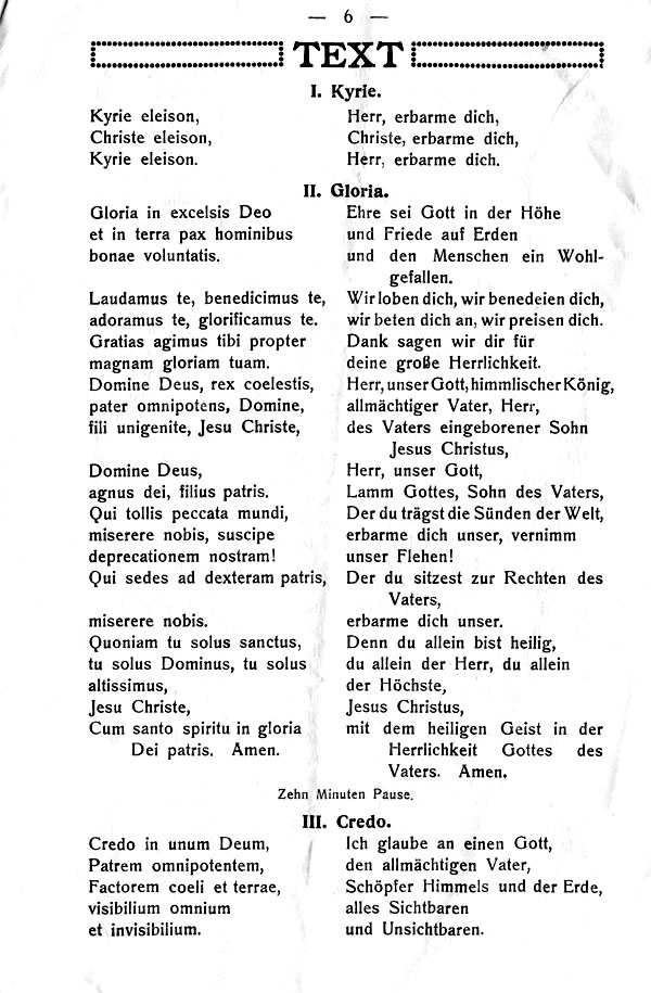 Leipzig Germany, 19 November 1913 Thomaskirche, Leipzig Die Hohe Messe, Bach